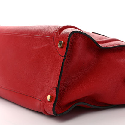 Celine Drummed Calfskin Mini Luggage Coquelicot 8 of 9