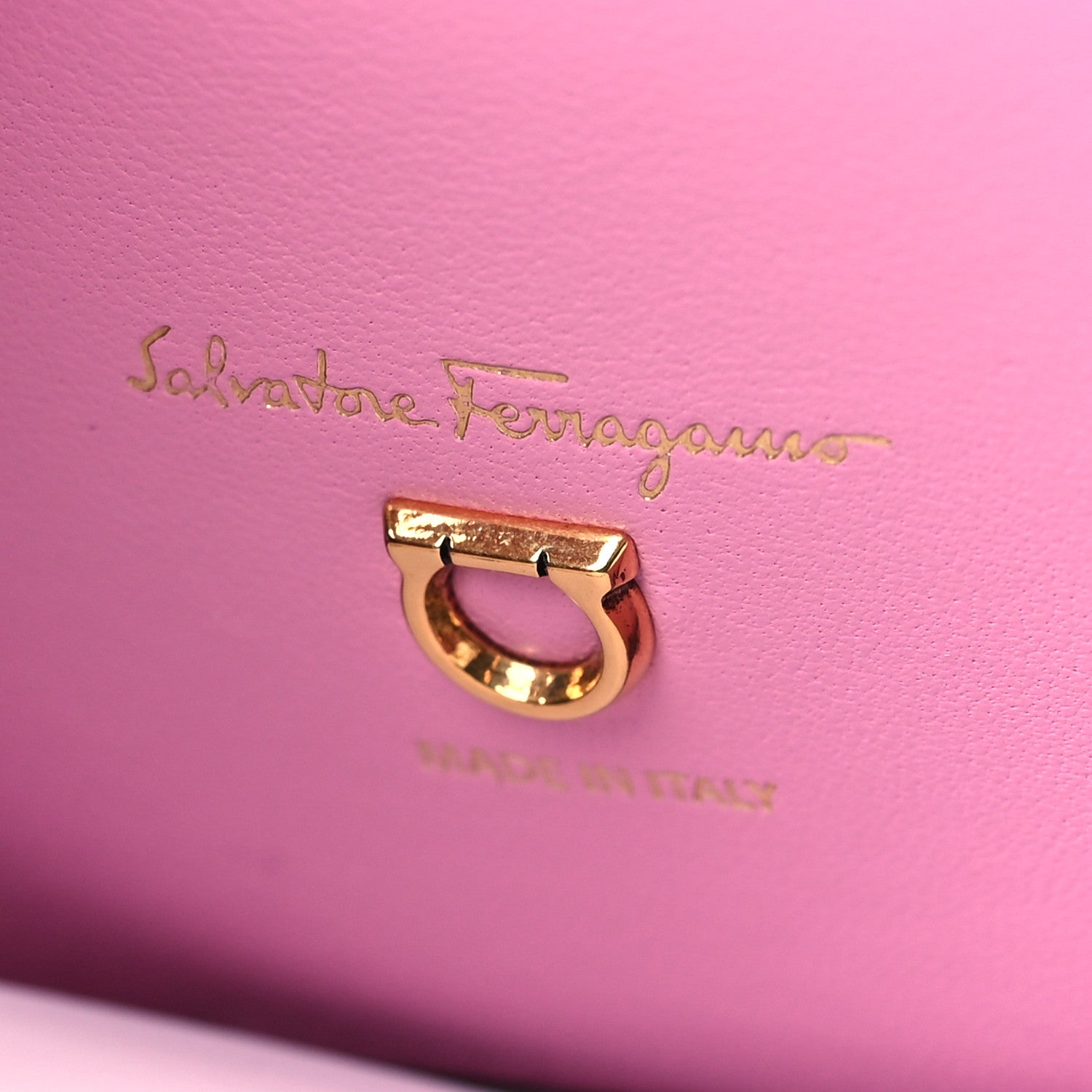 Salvatore Ferragamo Hammered Calfskin Medium The Studio Box Bag Flamingo 5 of 9