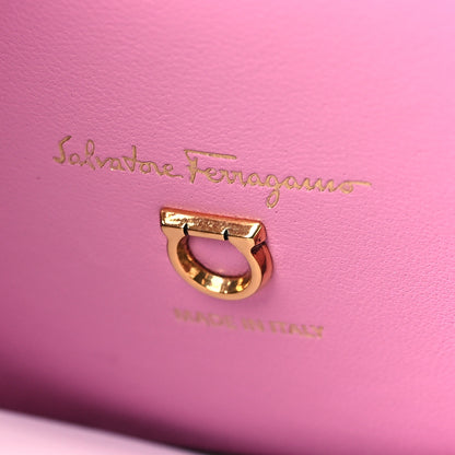 Salvatore Ferragamo Hammered Calfskin Medium The Studio Box Bag Flamingo 5 of 9