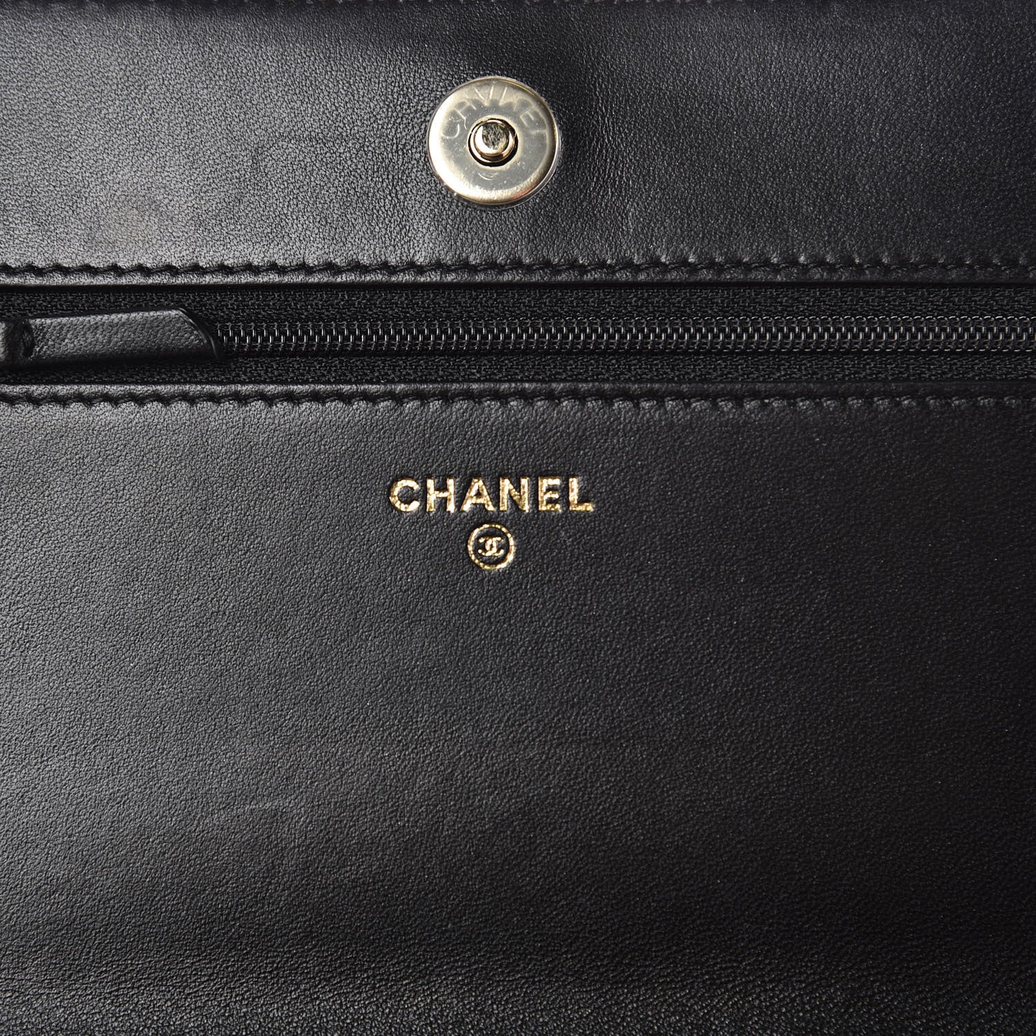 Chanel Lambskin Quilted Pearl Wallet On Chain WOC Black 7 of 13