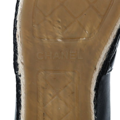 Chanel Lambskin Quilted CC Espadrilles 37 Black 8 of 11