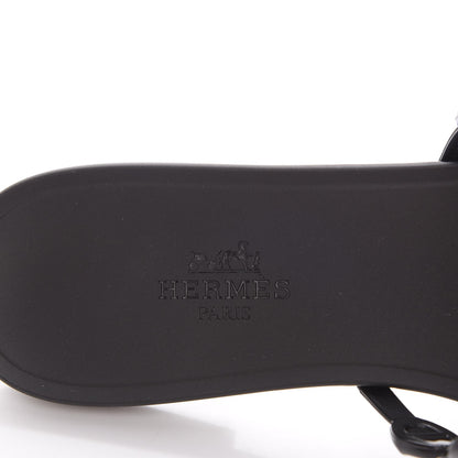 Hermes Rubber Chaine d'Ancre Rivage Sandals 36 Black 7 of 8