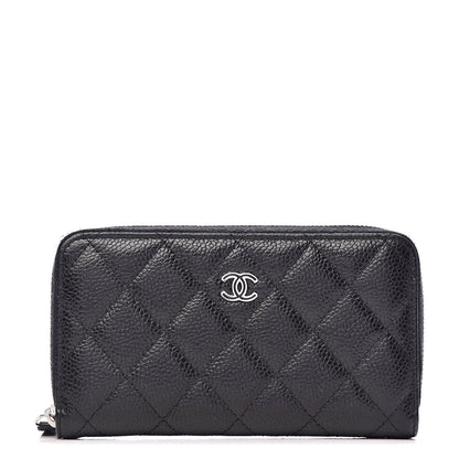 Chanel Caviar Quilted Small Gusset Zip Around Wallet Black 1 of 15