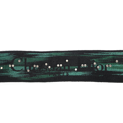 Christian Dior Canvas Embroidered Studded Checkered Shoulder Strap Green 4 of 4