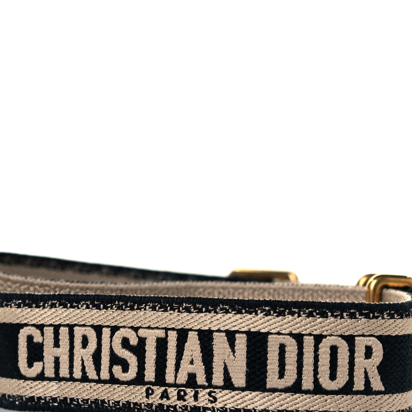 Canvas Embroidered Shoulder Strap Black