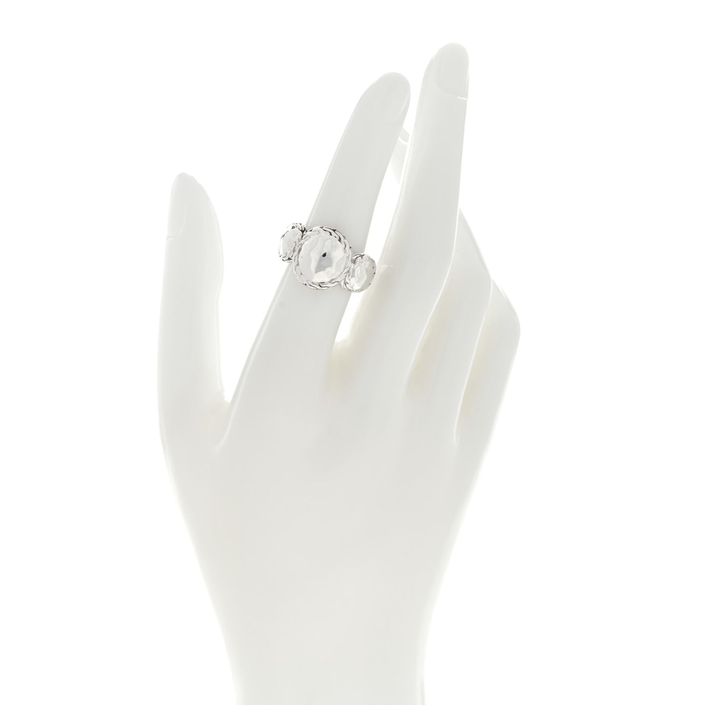 Sterling Silver Palu Hammered Ring 52 6