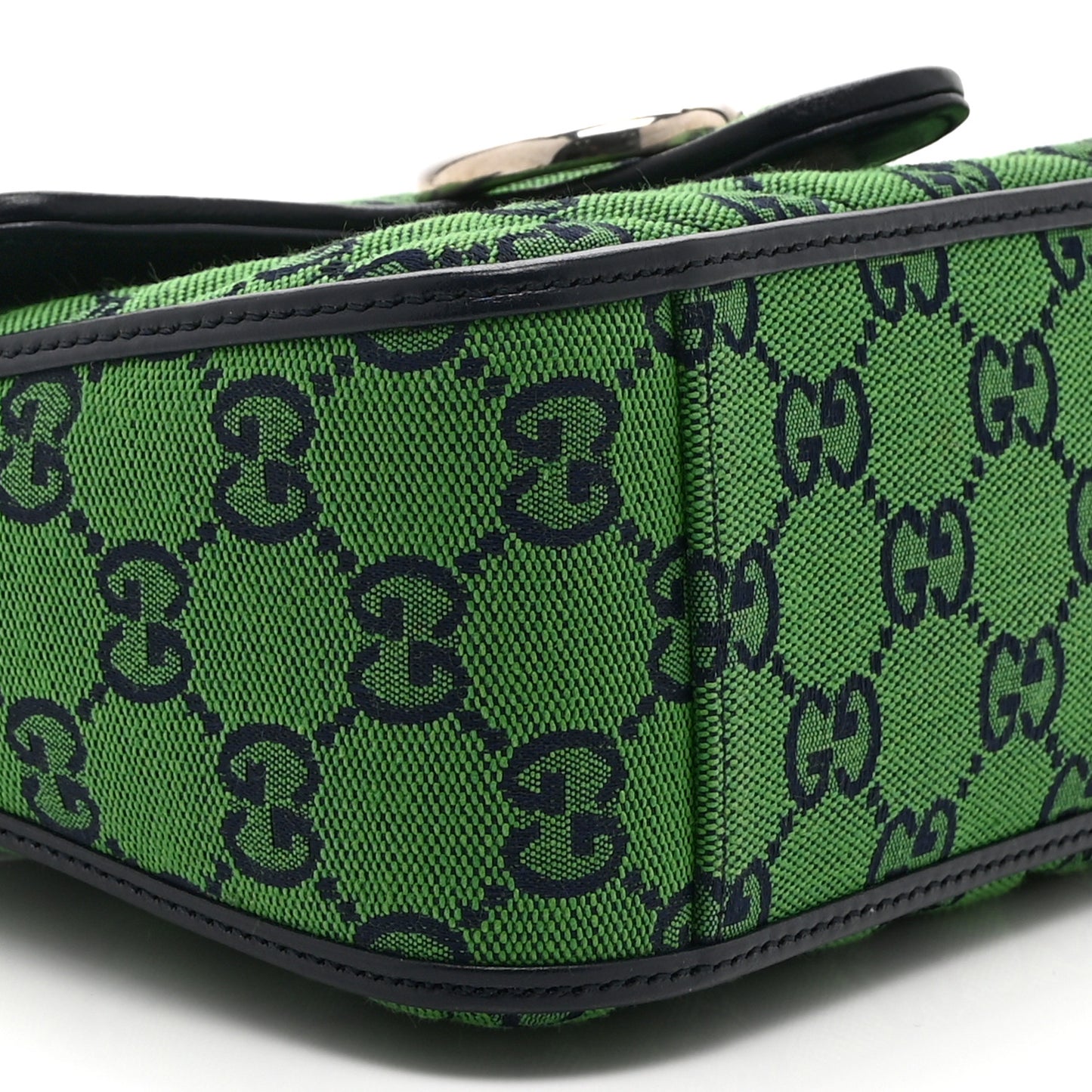 Monogram Multicolor Matelasse Diagonal Mini GG Marmont Top Handle Shoulder Bag Green Blue