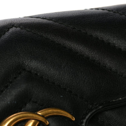 Gucci Calfskin Matelasse Super Mini GG Marmont Shoulder Bag Black 13 of 18