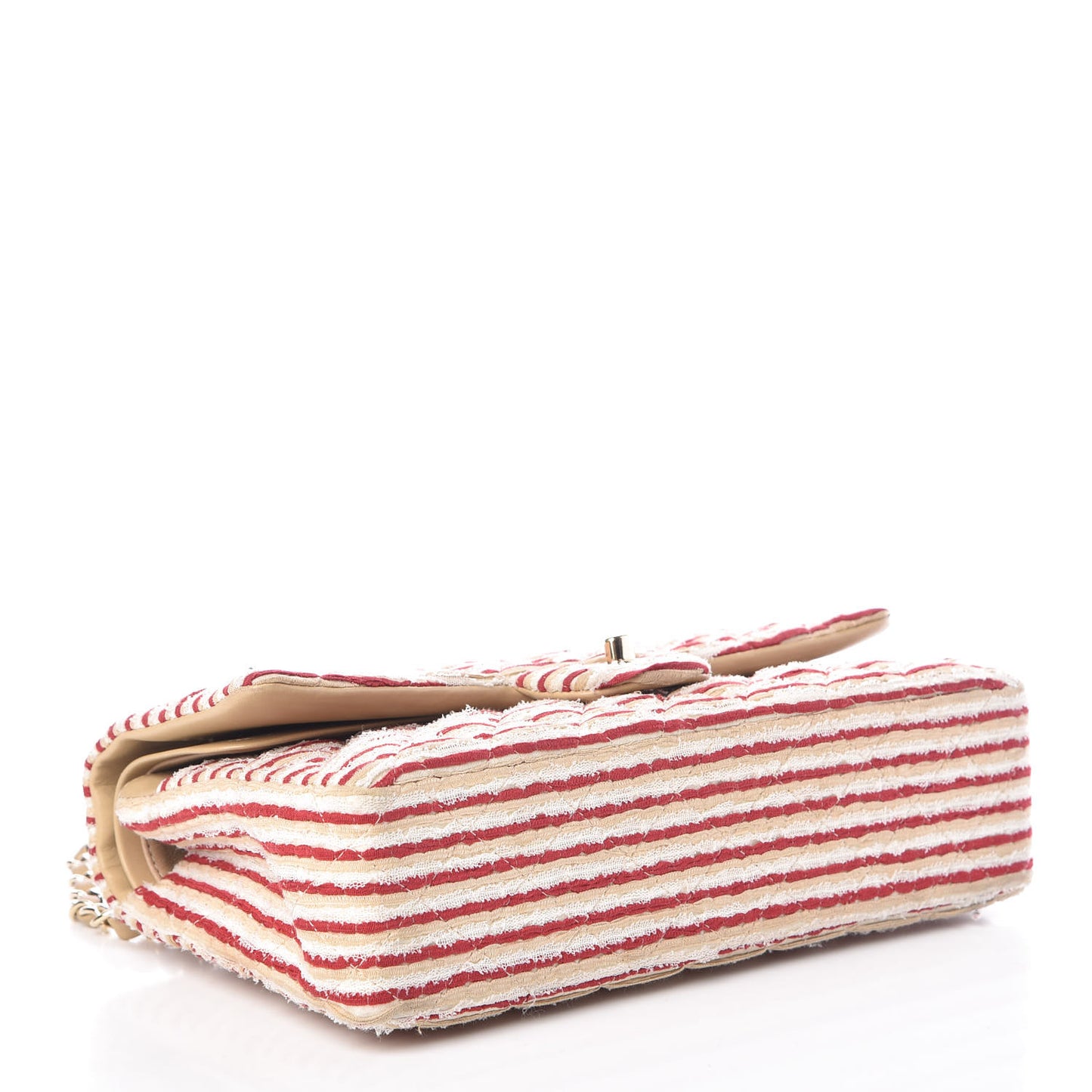 Jersey Quilted Medium Flap Red White