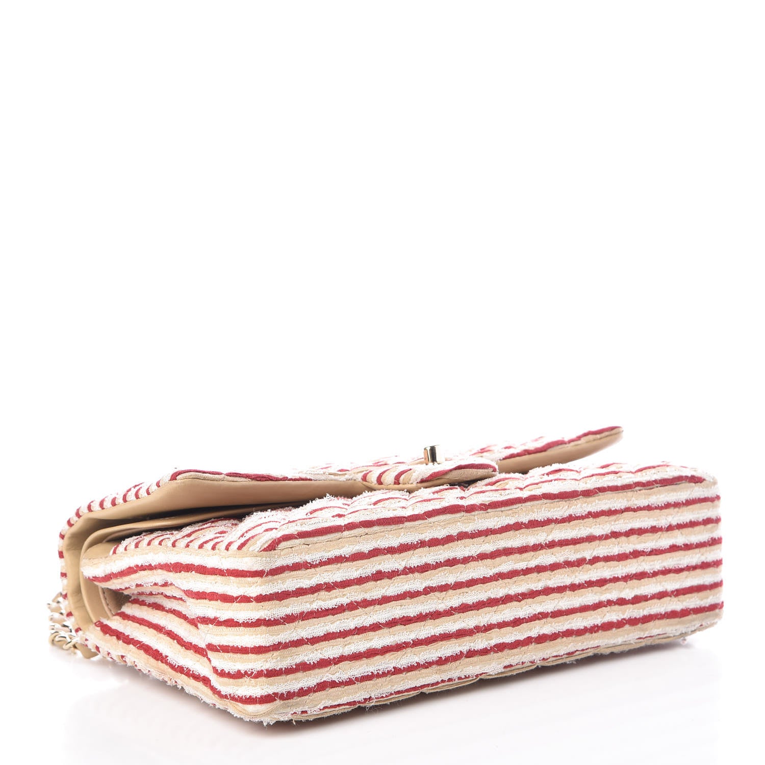 Chanel Jersey Quilted Medium Flap Red White 5 of 10