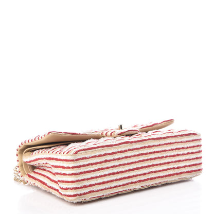 Chanel Jersey Quilted Medium Flap Red White 5 of 10