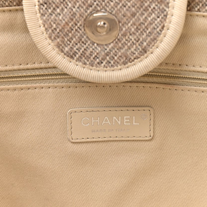 Chanel Mixed Fibers Calfskin Medium Deauville Tote Beige White 6 of 12