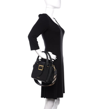 Burberry Soft Grain Calfskin Small Buckle Tote Black 3 of 13