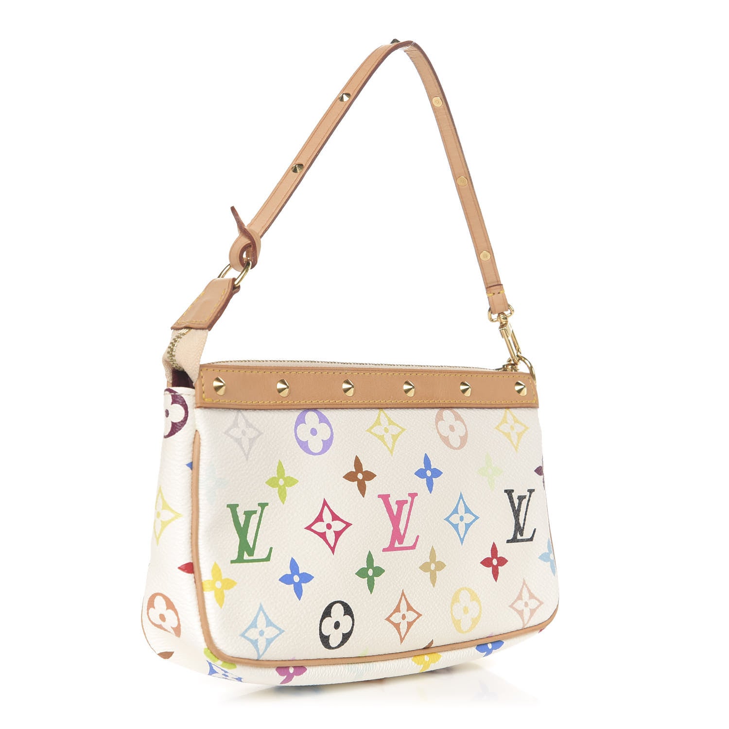 Louis Vuitton Monogram Multicolor Pochette Accessories White 3 of 11