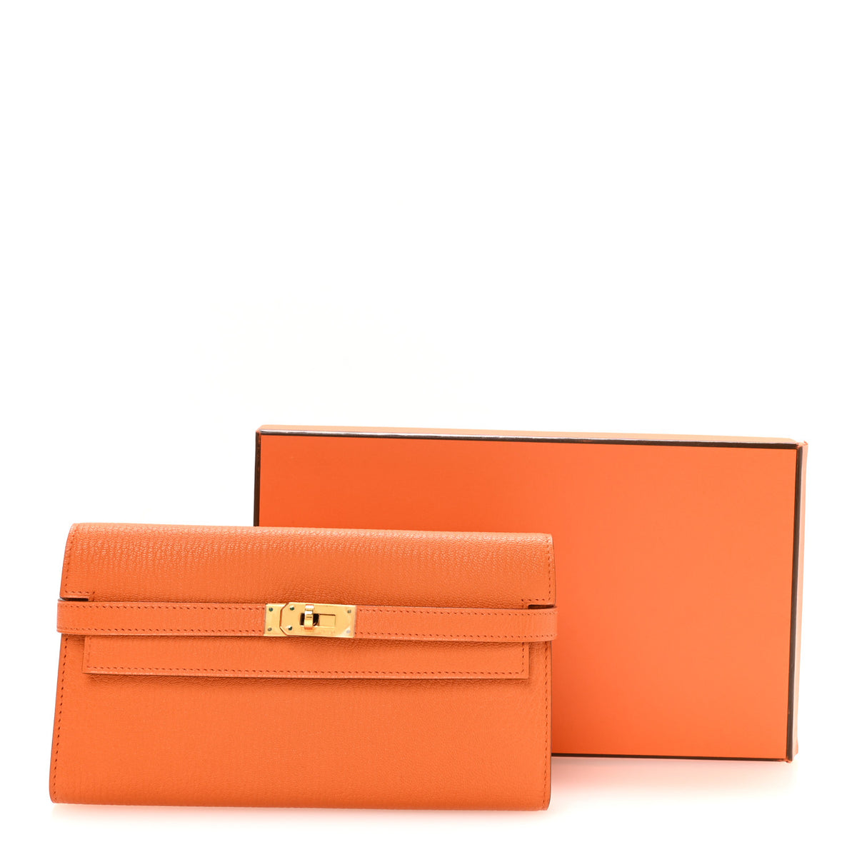 Chevre Mysore Kelly Longue Wallet Orange