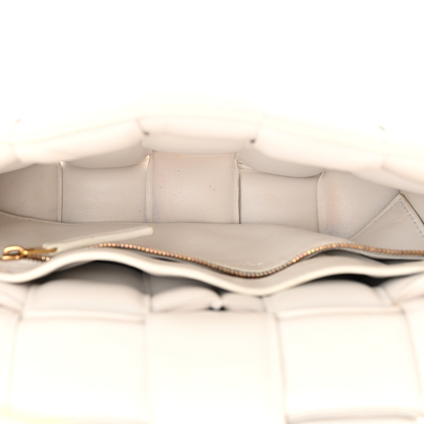 Nappa Maxi Intreccio Padded Cassette Crossbody Bag Chalk