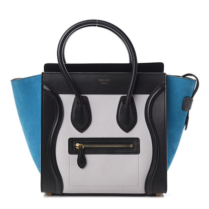 Celine Baby Grained Calfskin Nubuck Micro Tri-Color Luggage Light Grey 1 of 10