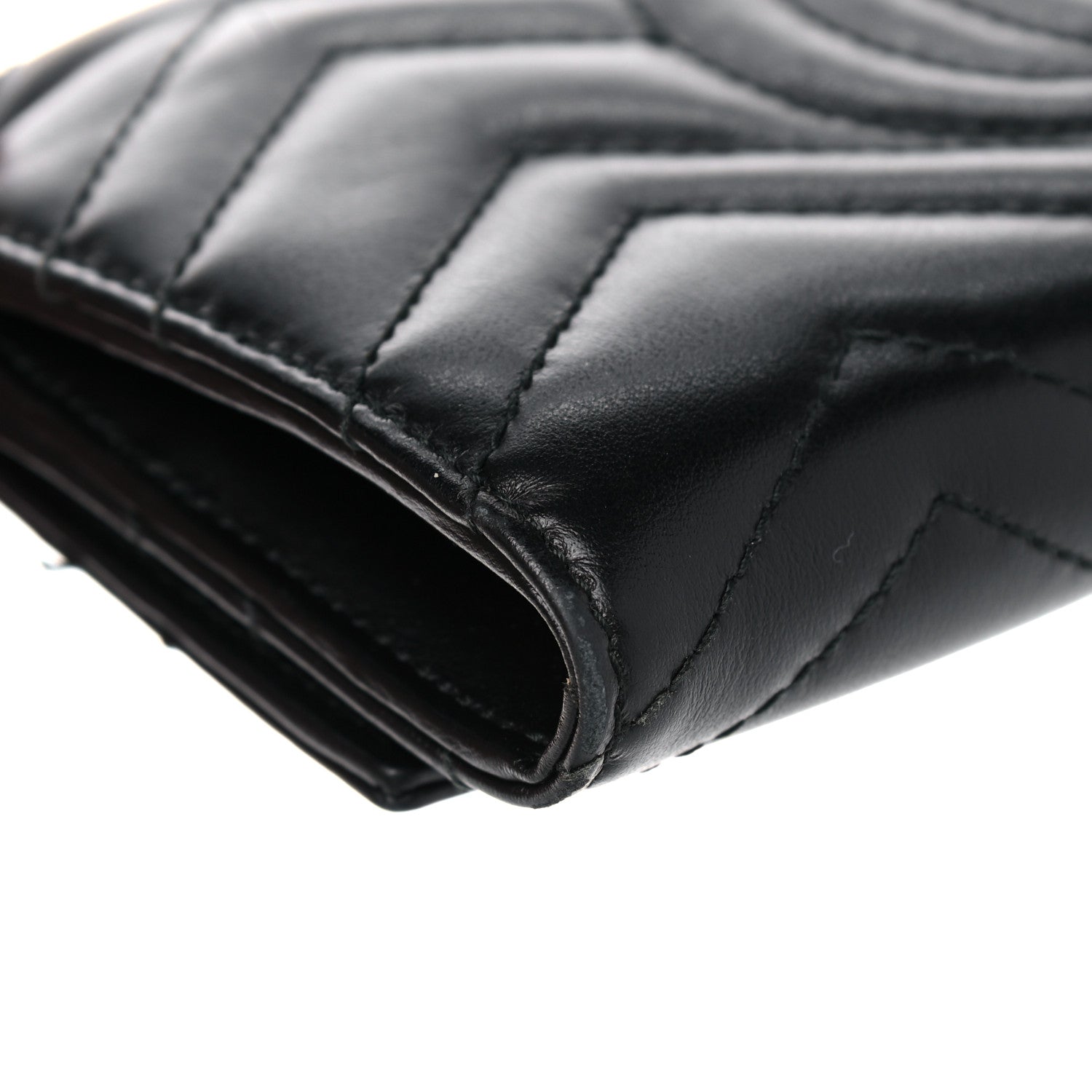 Gucci Calfskin Matelasse GG Marmont Continental Wallet Black 10 of 20