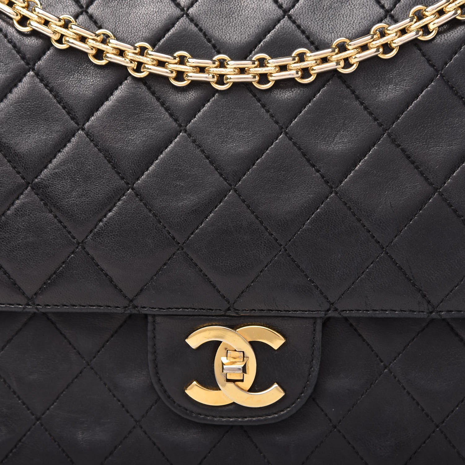Chanel Lambskin Quilted Medium Double Flap Bijoux Chain Black 11 of 11