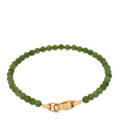 David Yurman 18K Yellow Gold Nephrite Jade 4mm Spiritual Beads Bracelet 2 of 3