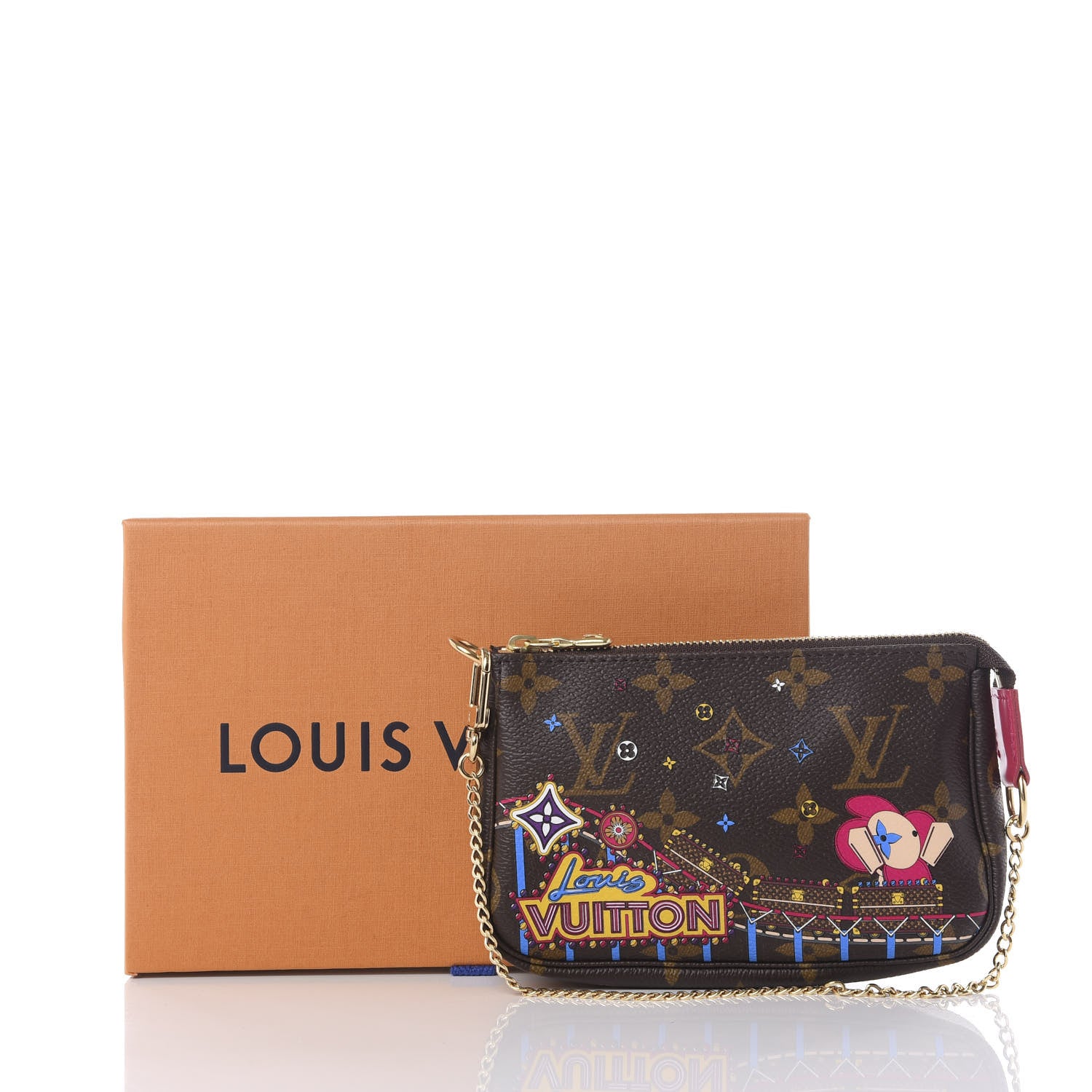 Louis Vuitton Monogram 2020 Christmas Animation Roller Coaster Mini Pochette Accessories Pivoine 7 of 7
