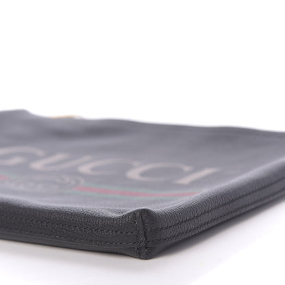 Gucci Pebbled Calfskin Medium Logo Portfolio Clutch Black 6 of 11