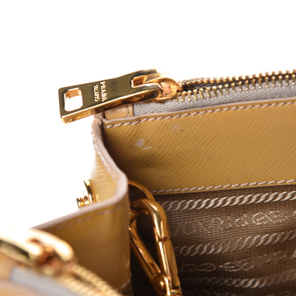 Prada Saffiano Vernice Small Galleria Double Zip Ginestra 11 of 22