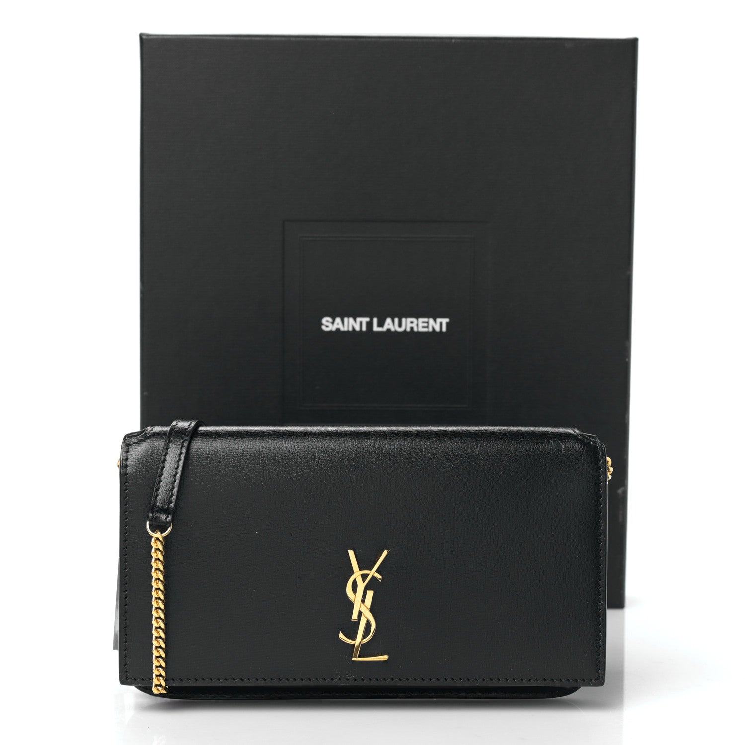 Saint Laurent Smooth Calfskin Monogram Phone Holder Crossbody Black 9 of 9
