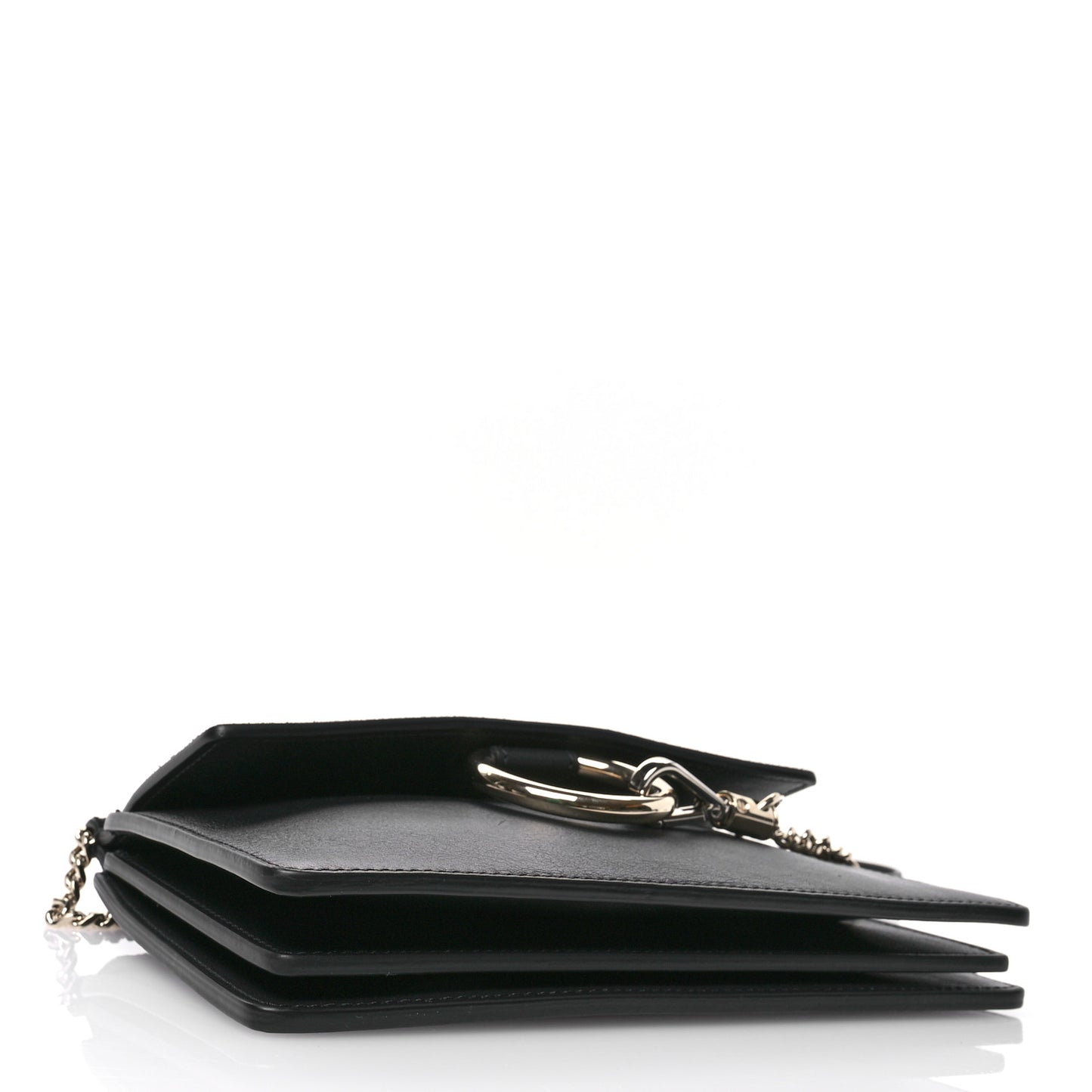 Calfskin Suede Mini Chain Faye Shoulder Bag Black