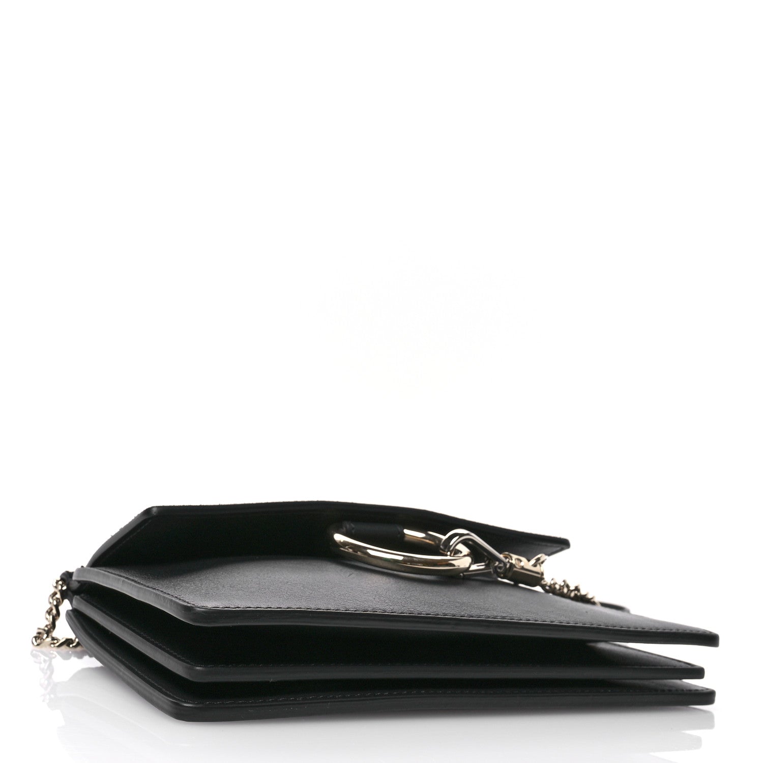 Chloe Calfskin Suede Mini Chain Faye Shoulder Bag Black 4 of 10
