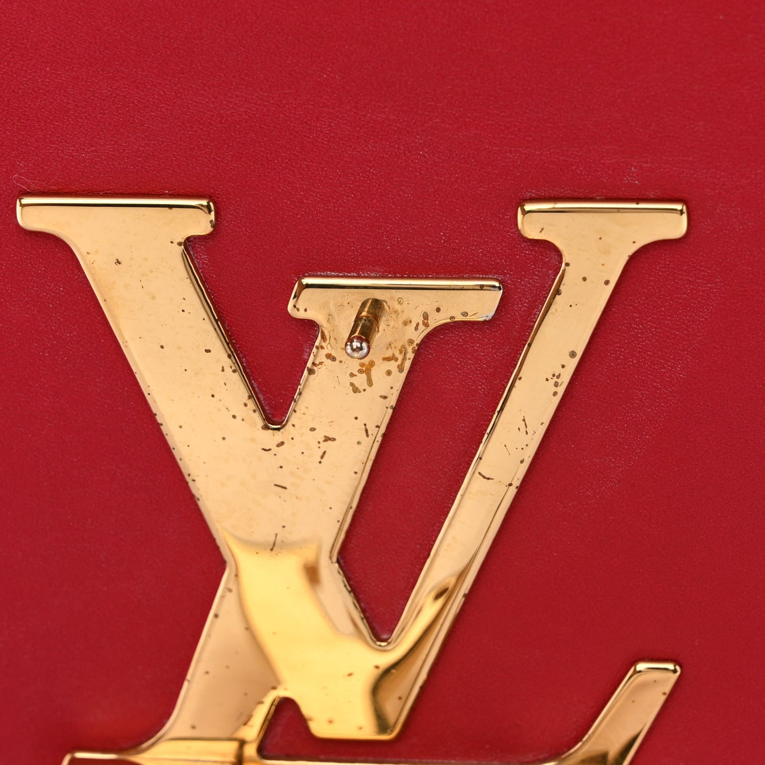 Louis Vuitton Calfskin Chain Louise MM Red 10 of 10