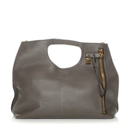 Tom Ford Grained Calfskin Alix Padlock Zip Tote Graphite 1 of 7