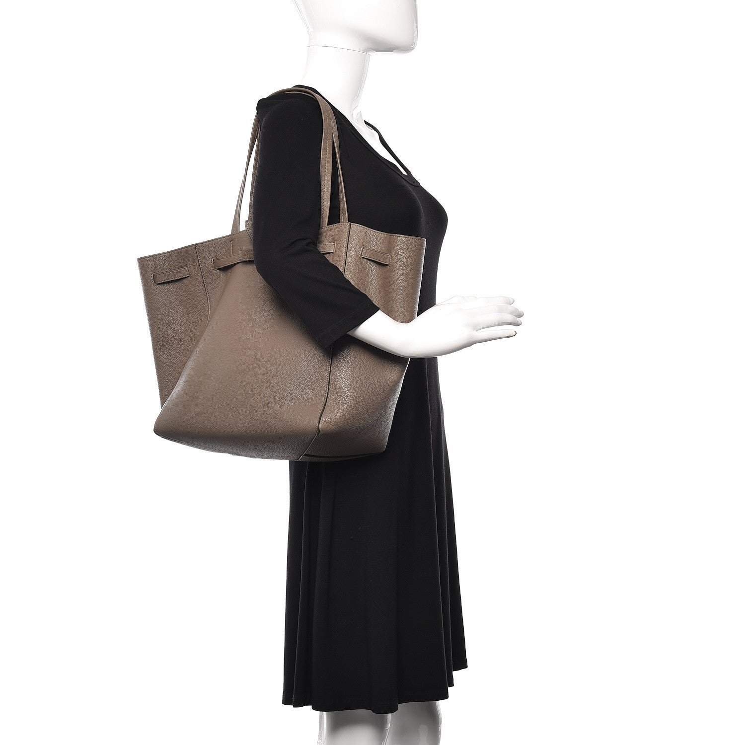Celine Soft Grained Calfskin Small Belt Cabas Phantom Taupe 2 of 10