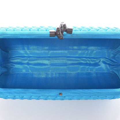 Bottega Veneta Silk Faille Intrecciato Knot Clutch Turquoise 5 of 7