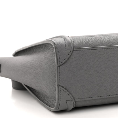 Celine Drummed Calfskin Nano Luggage Kohl 10 of 11