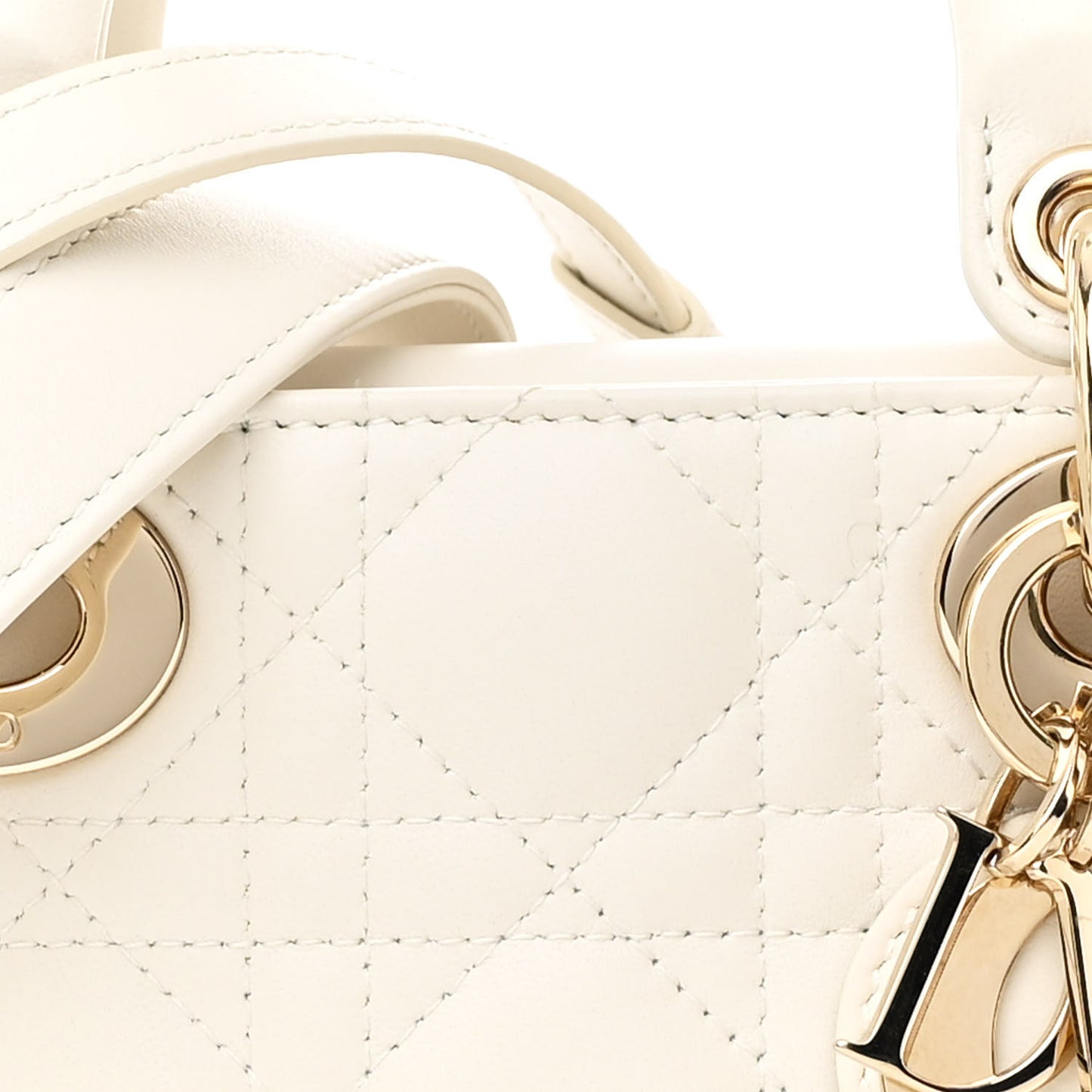 Lambskin Cannage Small Lady D-Joy Latte