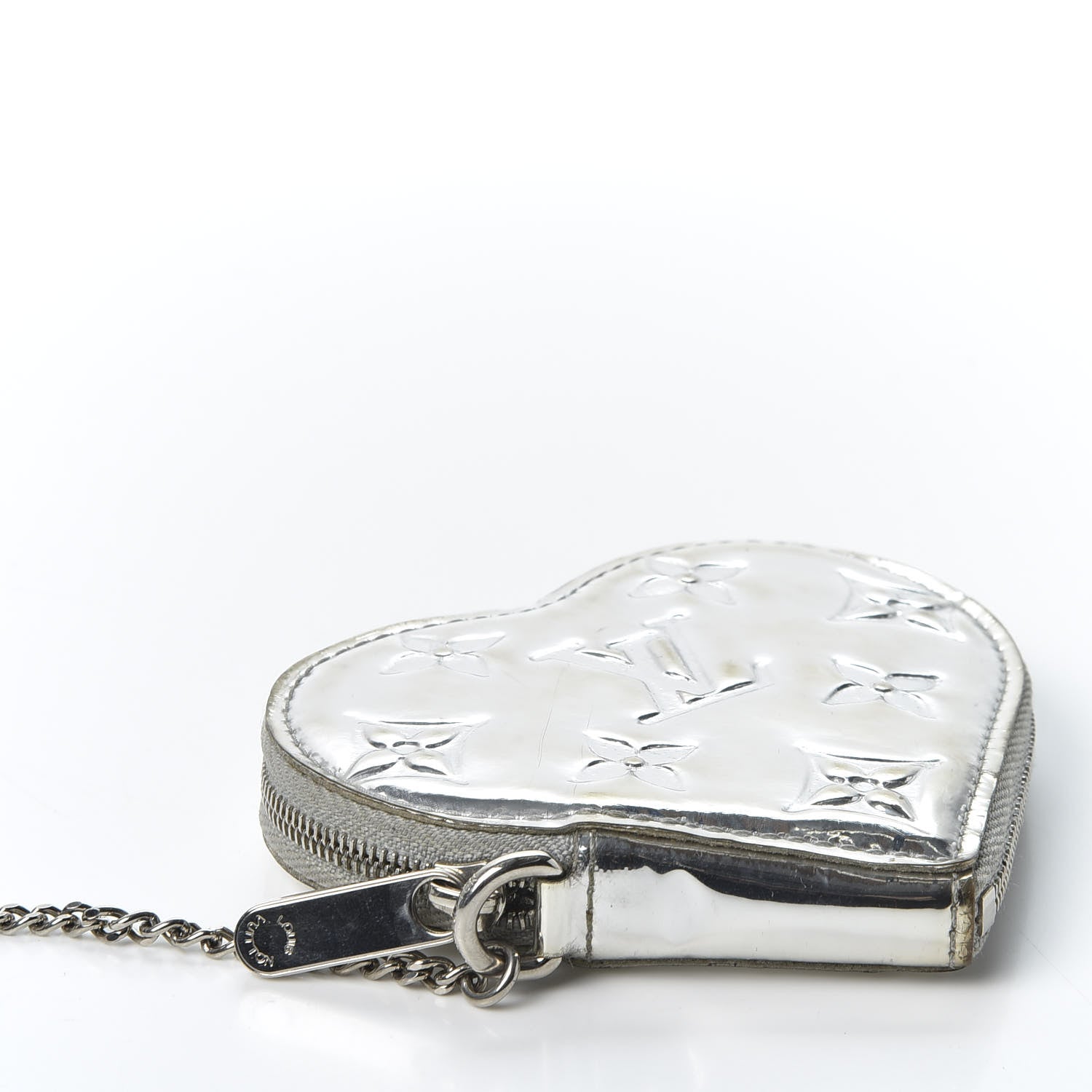 Louis Vuitton Monogram Miroir Heart Coin Purse Silver 3 of 6