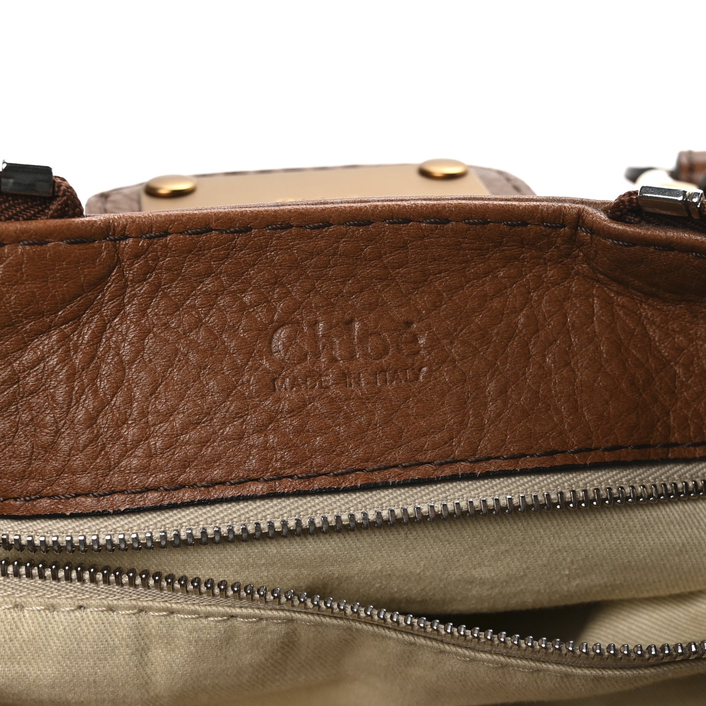 Calfskin Paddington Front Pocket Tote Muscade