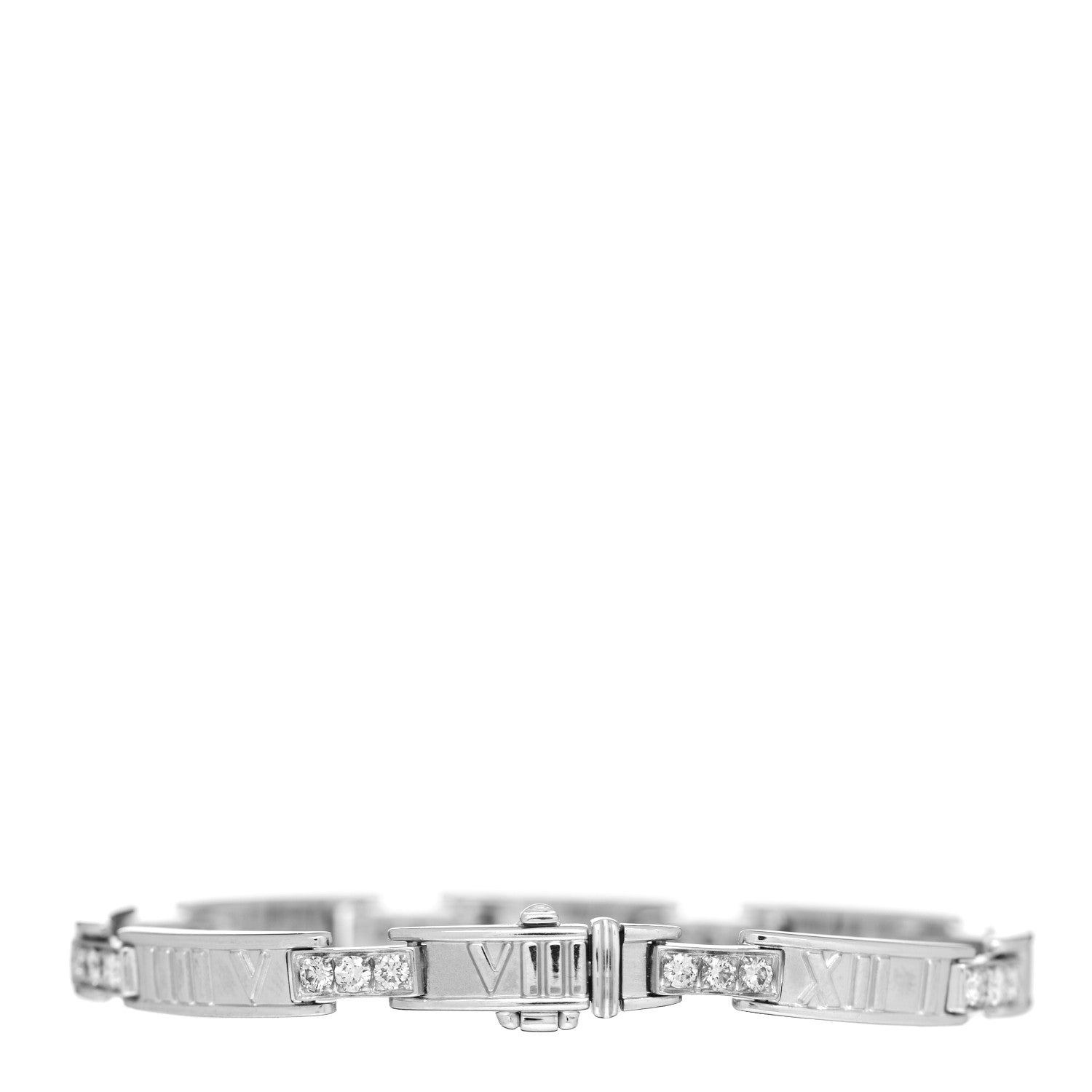 Tiffany 18K White Gold Diamond Atlas Link Bracelet 3 of 6