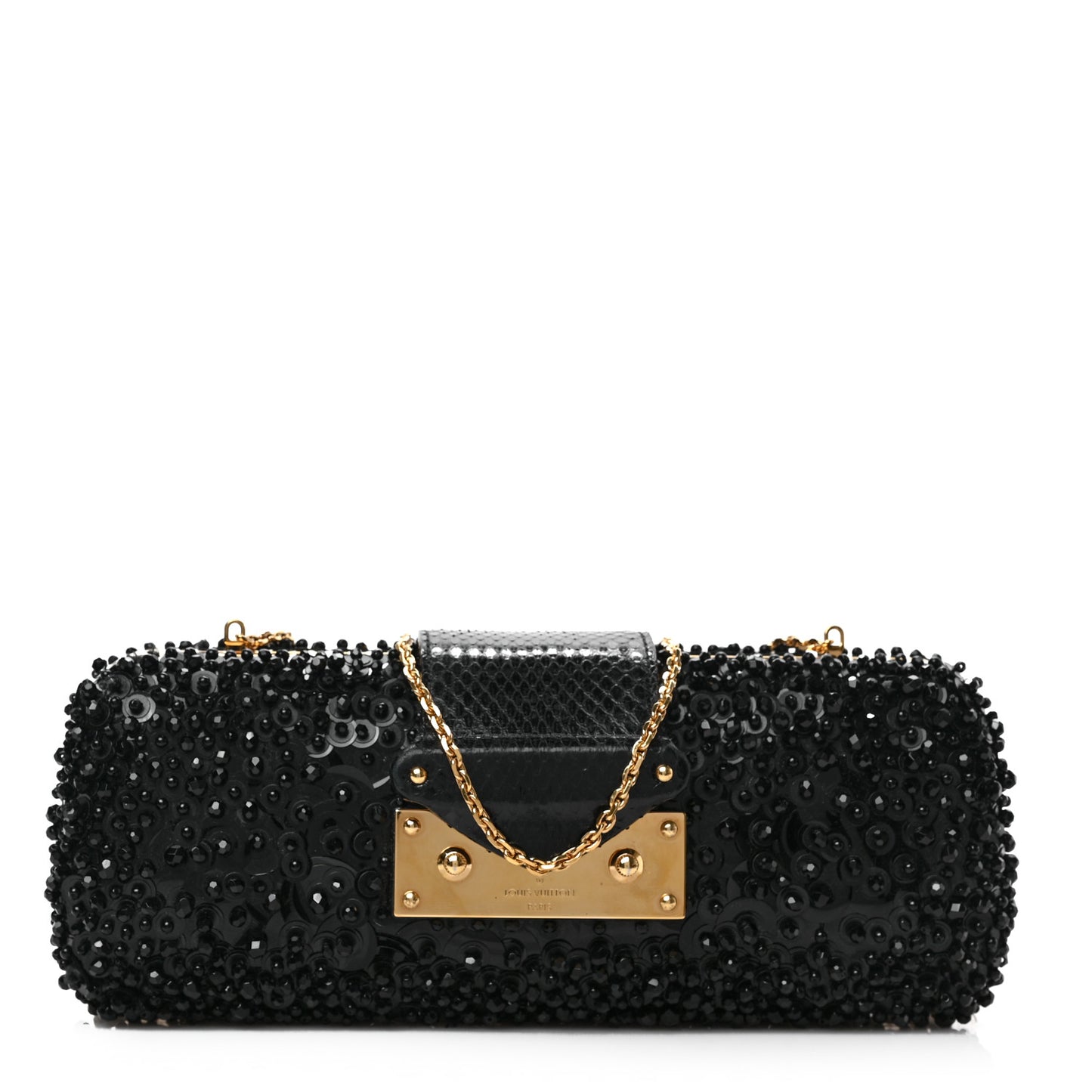 Sequin Ayers Minaudiere Tresor Clutch Black