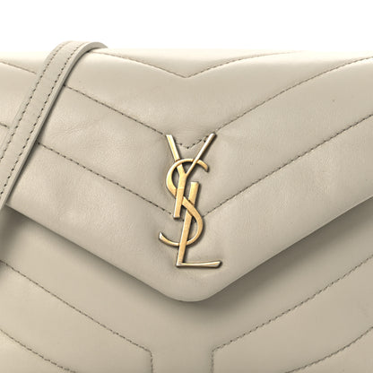 Saint Laurent Calfskin Y Quilted Monogram Toy Loulou Crossbody Bag Crema Soft 8 of 14