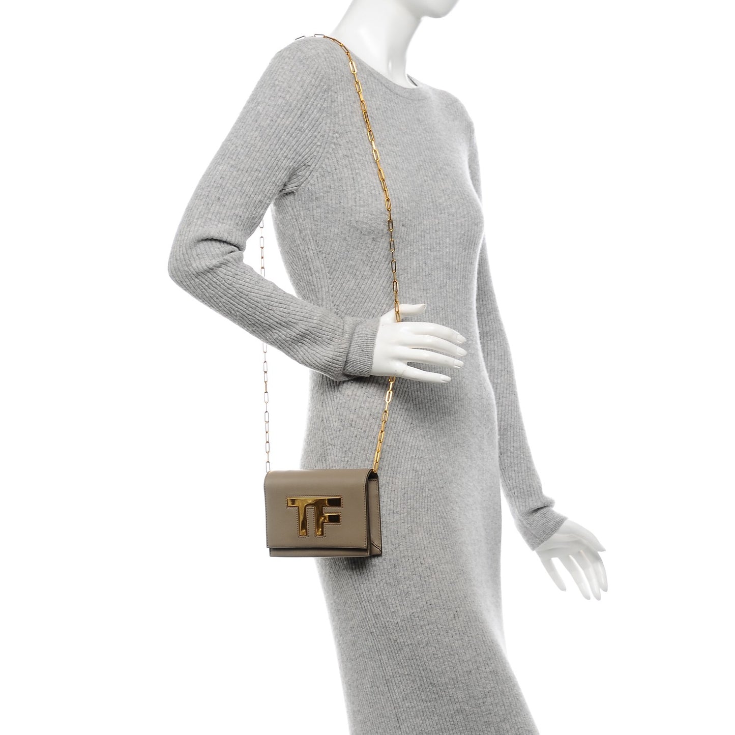 Calfskin Icon Disco Bag Taupe