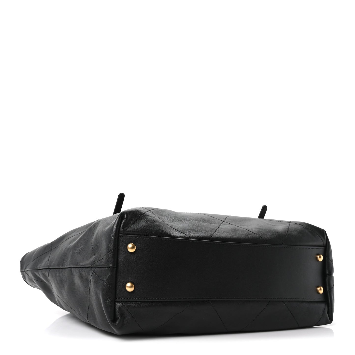 Calfskin Quilted Small Shopping Bag Black
