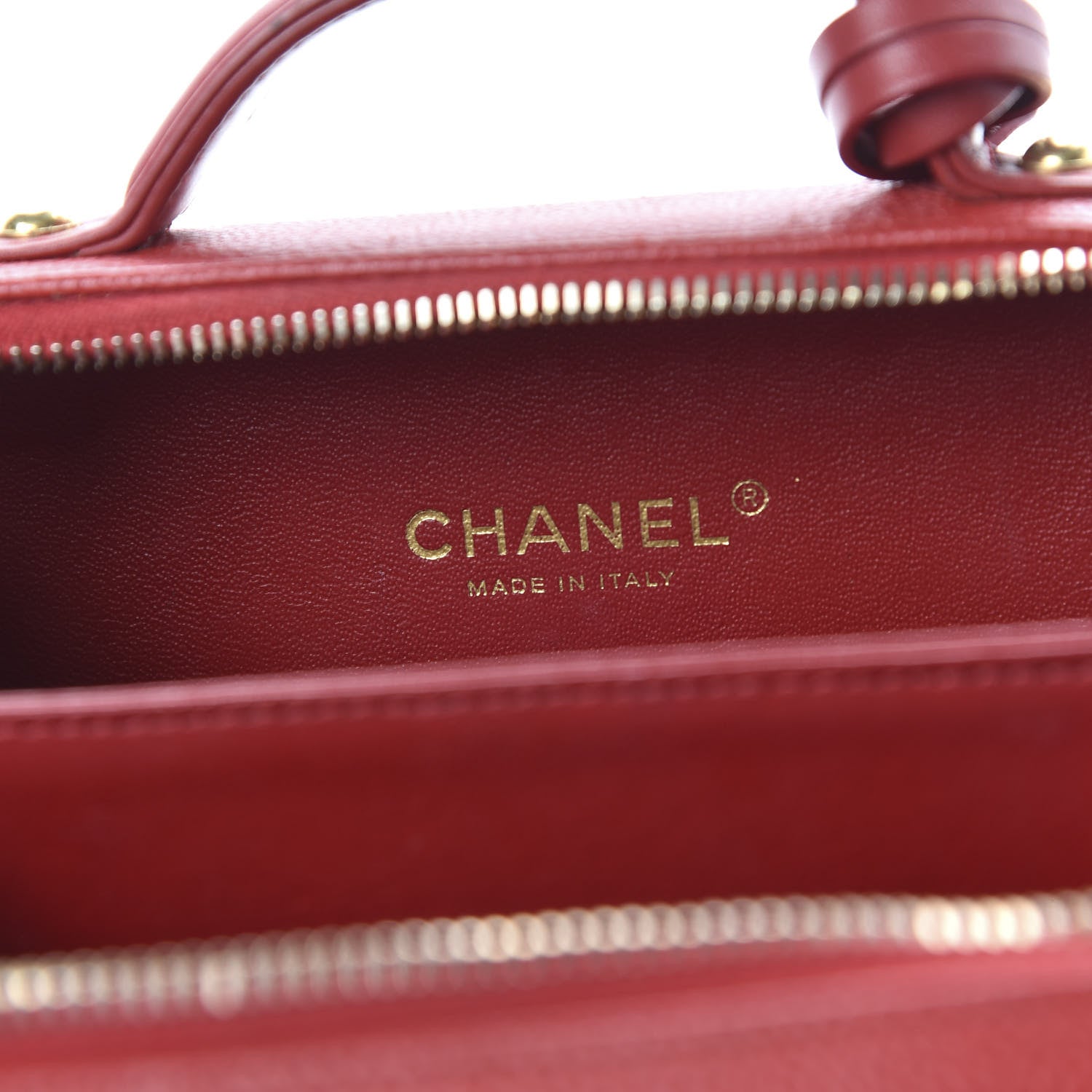 Chanel Caviar Quilted Small CC Filigree Vanity Case Red 8 of 11