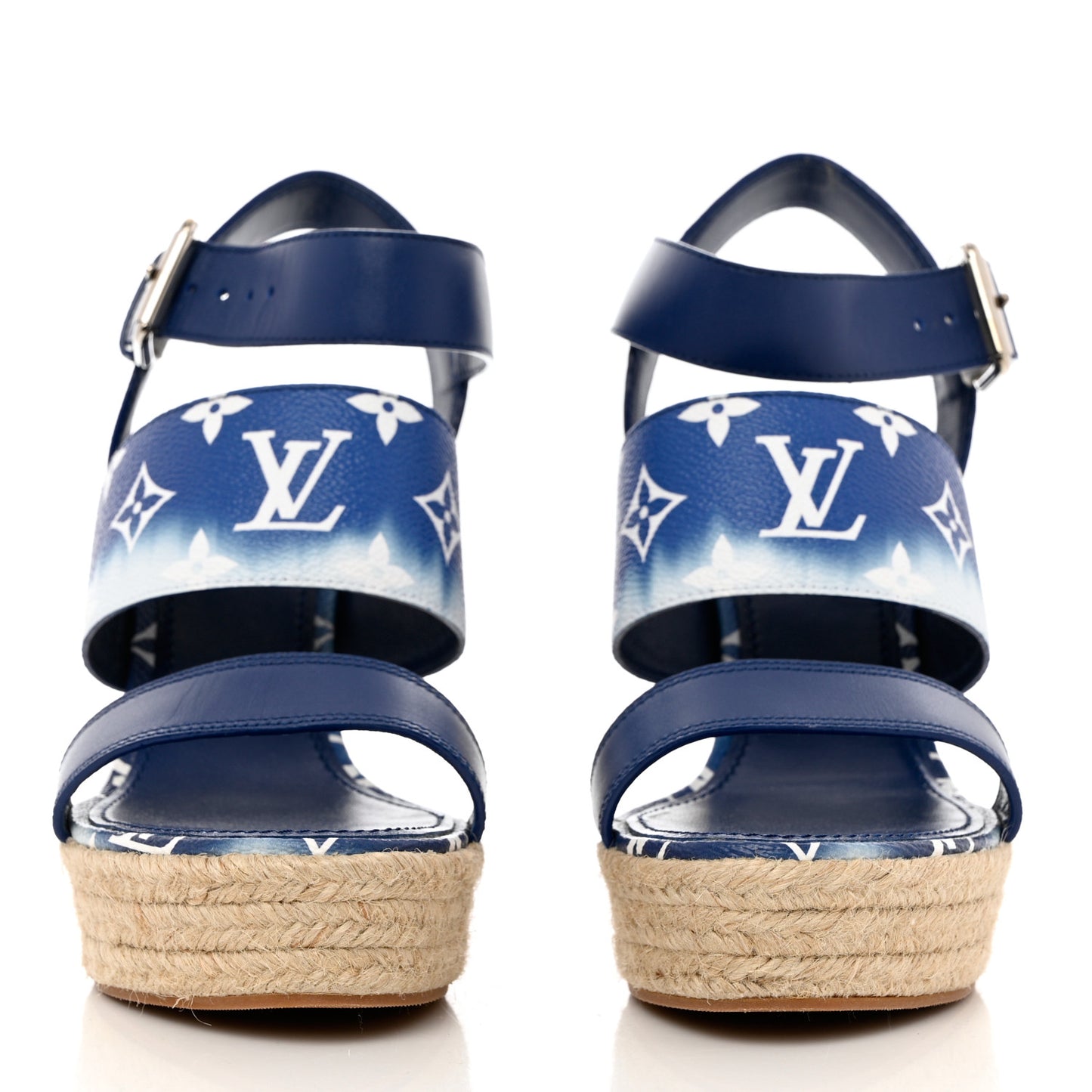 Monogram Escale Starboard Wedge Sandal 41 Blue