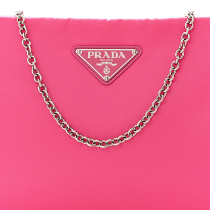 Prada Tessuto Nylon Soft Padded Medium Chain Clutch Bag Fuxia 8 of 10