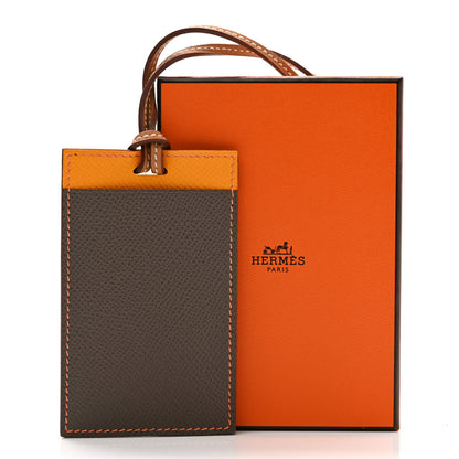 Hermes Epsom Madame Calfskin Petit H Card Holder Etoupe Jaune D'Or Gold 5 of 5
