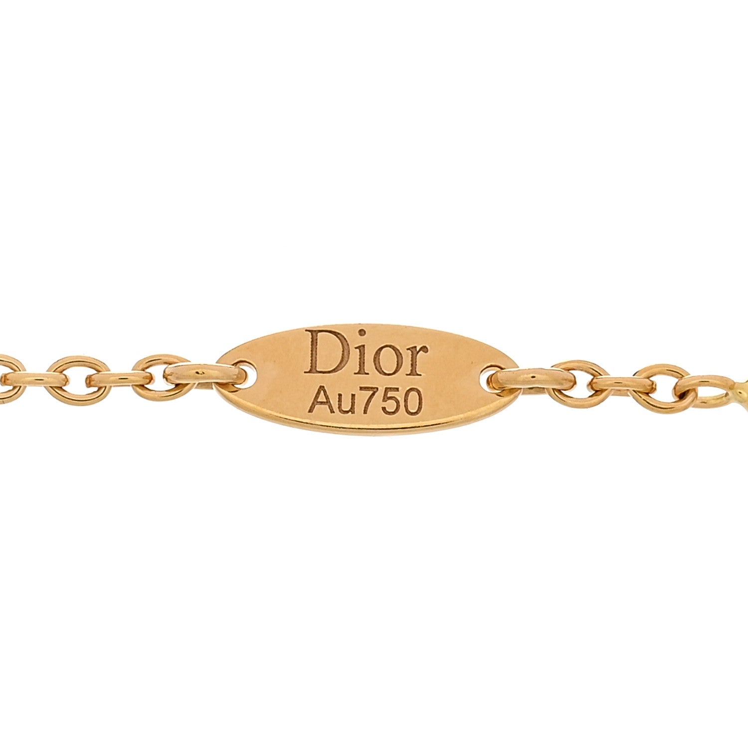 Christian Dior 18K Yellow Gold Diamond Mother of Pearl Rose Des Vents Bracelet 4 of 4