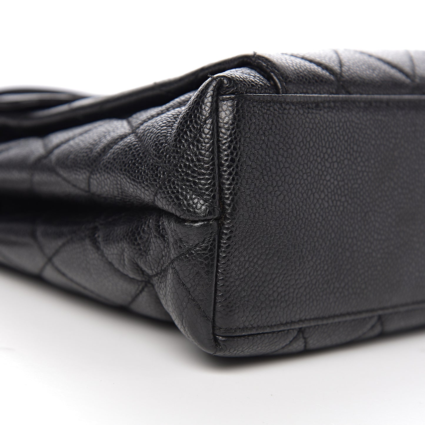 Caviar Quilted Flap Shoulder Bag Black