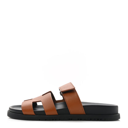 Hermes Epsom Womens Chypre Sandals 36 Natural 1 of 8